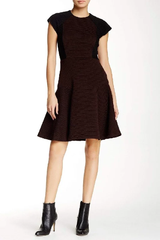 Taylor - Color Block Ribbed Dress 5808M Trendy Women's Wear