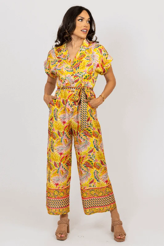 Tropical Satin Jumpsuit New Arrivals