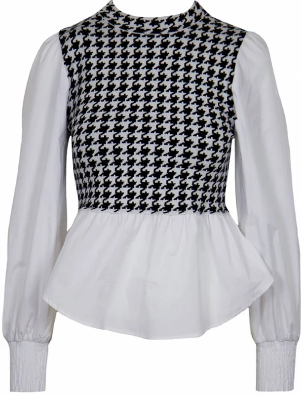 Demi Mixed Knit Top In Black/white Fashion Sale