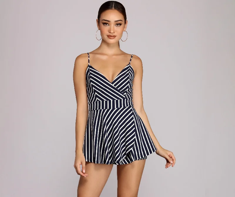 Striped And Sassy Skater Romper Beat The Heat In Tropical Styles