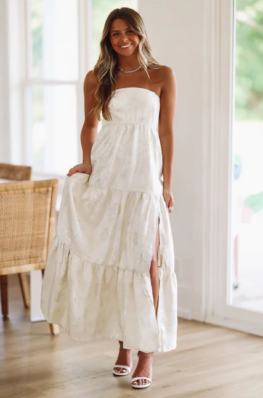 Dinner in the Hamptons Maxi Dress - Cream Fashion Sale