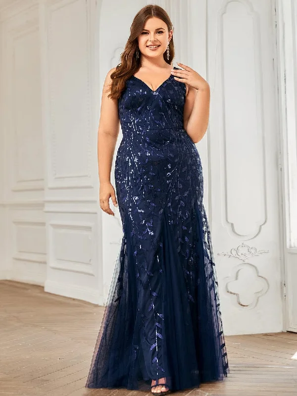 Plus Size Maxi Sequin Formal Dresses & Gowns Exclusive Sale