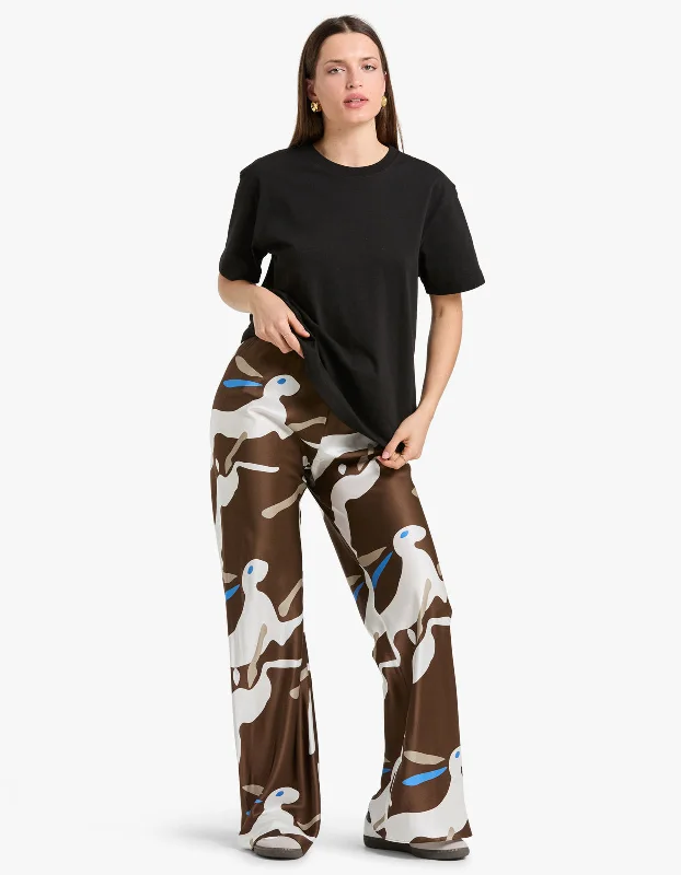 Bias Cut Pants - Rabbit Dark Earth Hot Trends