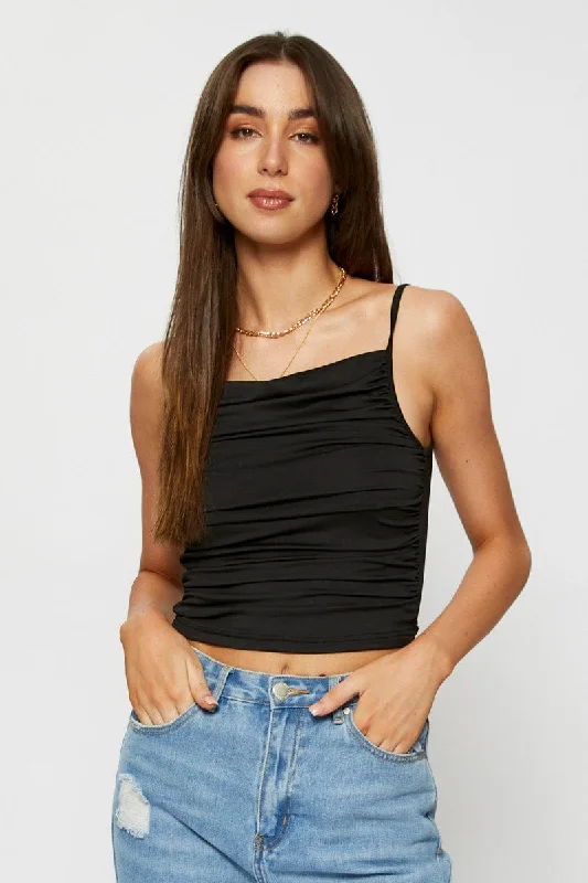 Black Ruched Top Fashion Deal