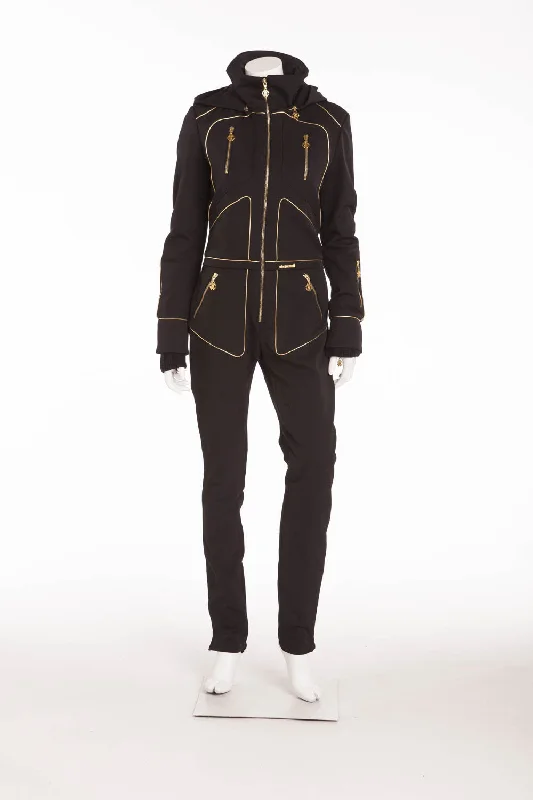 Roberto Cavalli - BN Black Ski Jumpsuit with Gold Embellishments - IT 42 Flash Sale Now