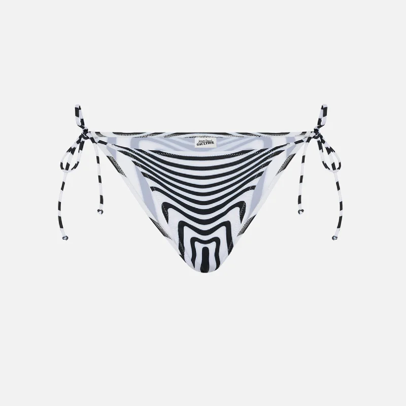 Jean Paul Gaultier Bikini Bottom Printed in Mariniere Body Morphing - Black / White Fashion Sale