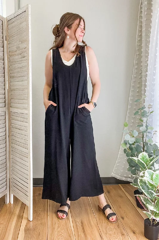 Solid Sleeveless Jumpsuit Essentials On Sale