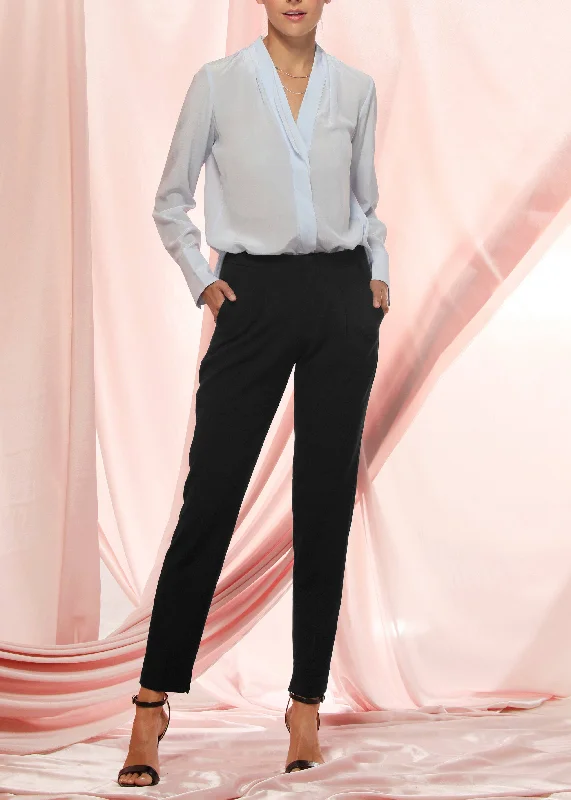 Slim Fit Pants In Black Unleash Your Trend Driven Style