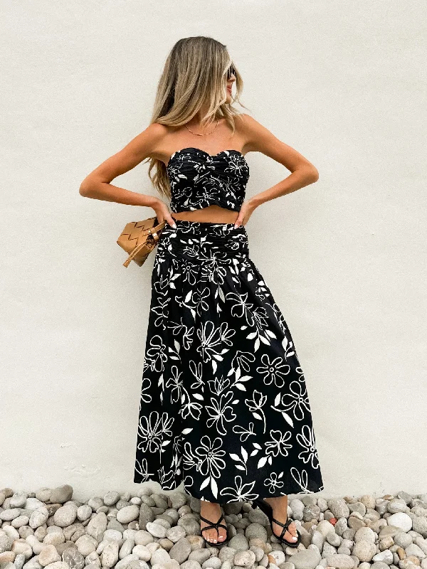 Celine Floral Midi Skirt - Final Sale Holiday Glam