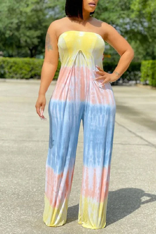 Color Block Sweet Bandeau Jumpsuit Special Offers, Don't Miss