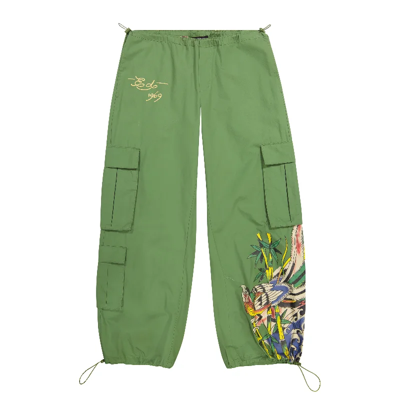 Peacock Poplin Cargo Pants Season Transition Versatile Wear Clearance