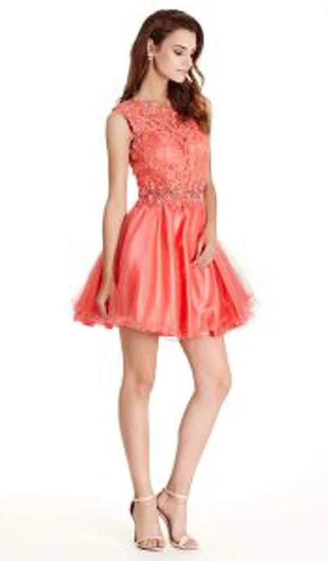 Trevi Collection - Floral Lace A-line Homecoming Dress Clearance Event