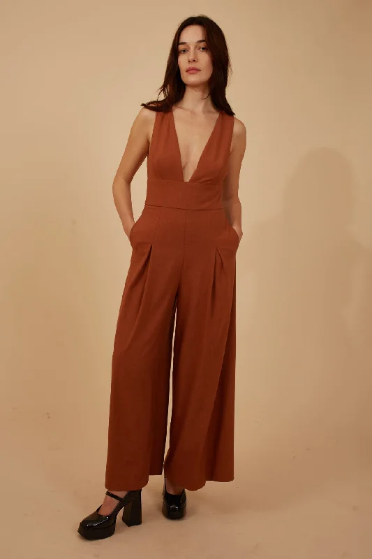 Marvellous McGraw Jumpsuit in Brown Budget Friendly