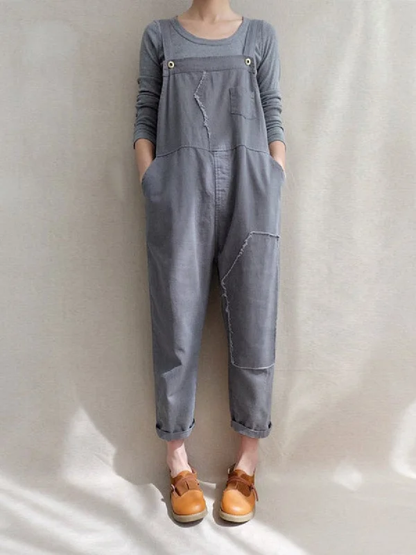 Casual Cotton Denim Linen Overalls Jumpsuit Dive Into Trendy Women's Fashion