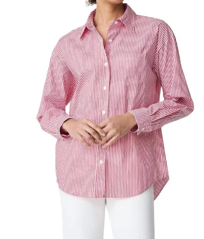 Joni Boyfriend Shirt In Red White Fashionista Favorites