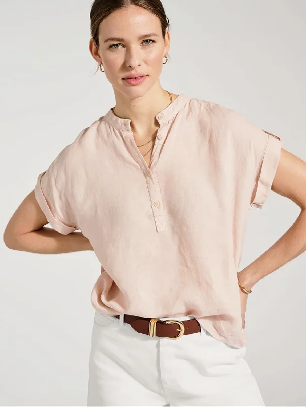 Alexia Linen Shirt | Powder Pink Exclusive Deals Online