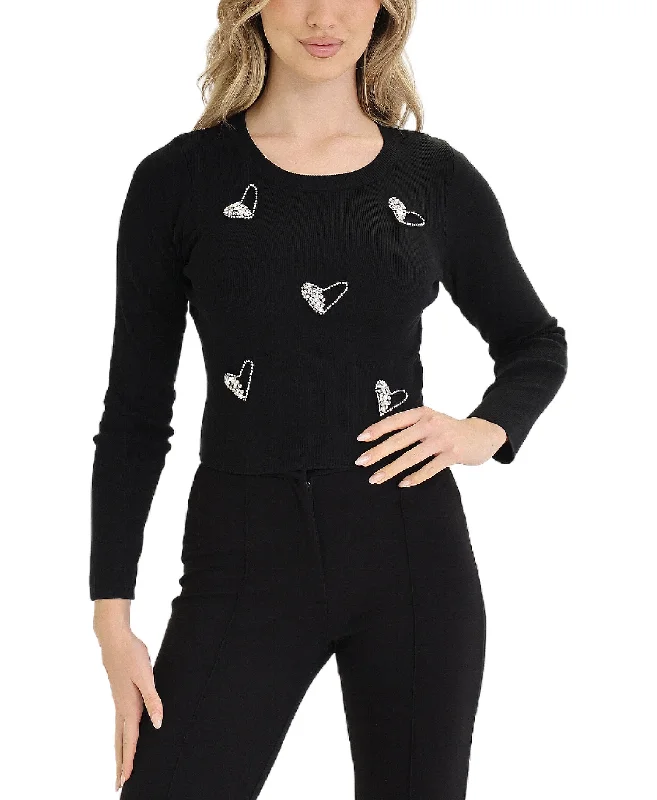 Top w/ Rhinestone Hearts Vibrant Femme Fashion