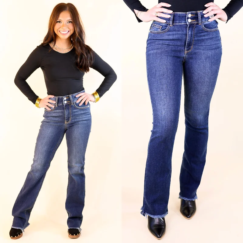 Judy Blue | A New Me Double Button Bootcut Jeans in Dark Wash Style Beyond Borders