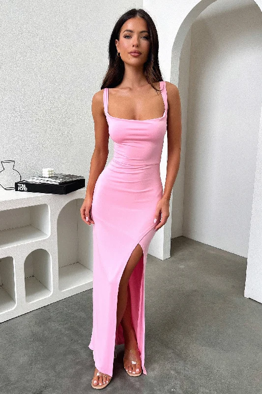 Calvary Maxi Dress - Pink Bid Farewell To The Old Season