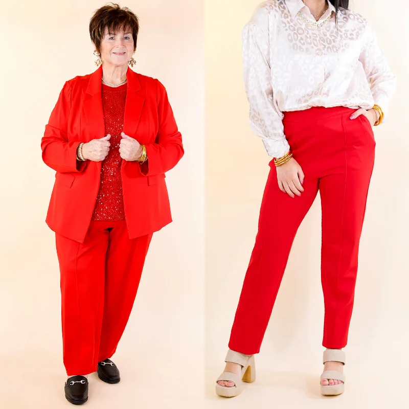 Elegant Ensemble Trouser Pants in Scarlet Red Must-Have Styles