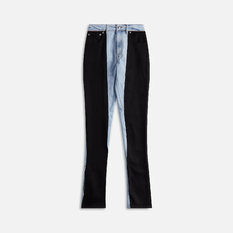 Mugler Paneled Denim - Black / Blue Urban Femme Streetwear