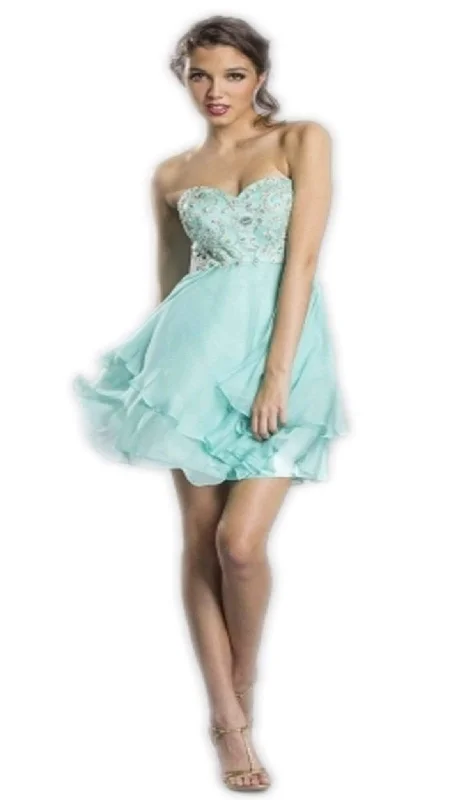 Trevi Collection - Embellished Sweetheart Homecoming Dress Cottagecore Rustic Charm Style