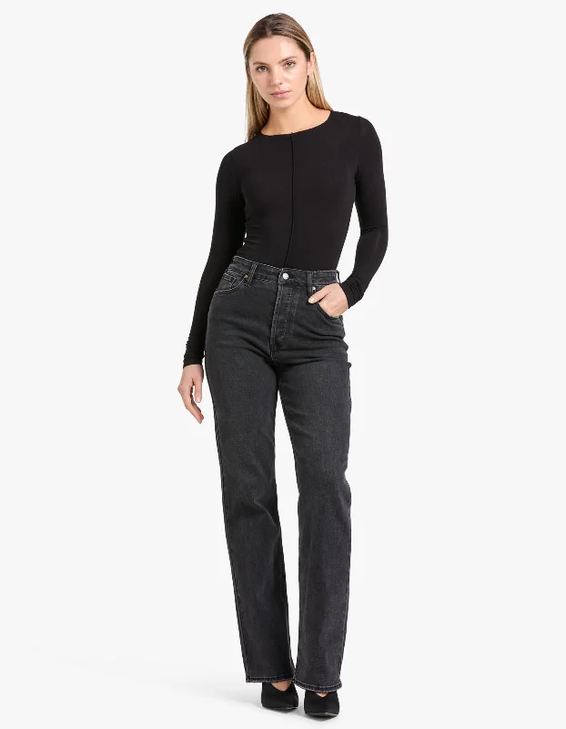 Manuela Stretch Denim Jean - Washed Black Holiday Sale