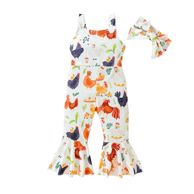 CHICKENS White Bellbottom Jumpsuit Versatile Wardrobe Essentials