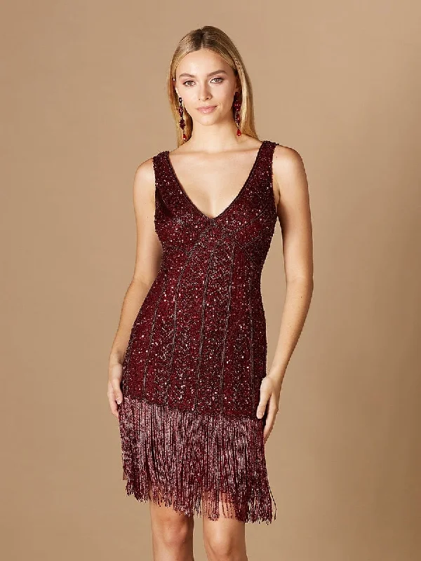 Lara Dresses 29361 - Sleeveless Fringe Mid-Thigh Dress Wardrobe Refresh