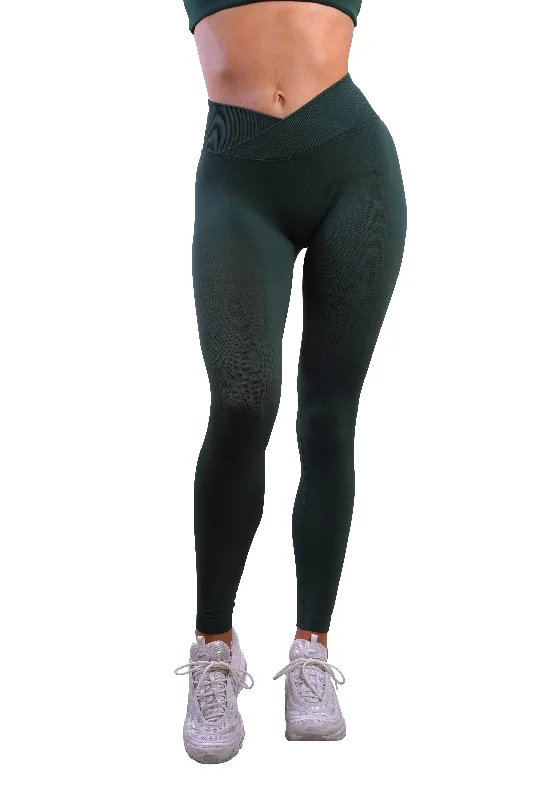 CORE V-WAIST LEGGINGS - FOREST GREEN Shop Sales