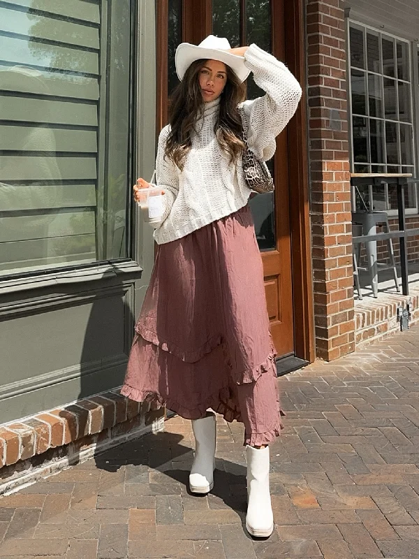 Montana Ruffle Midi Skirt - Final Sale Style Revolution