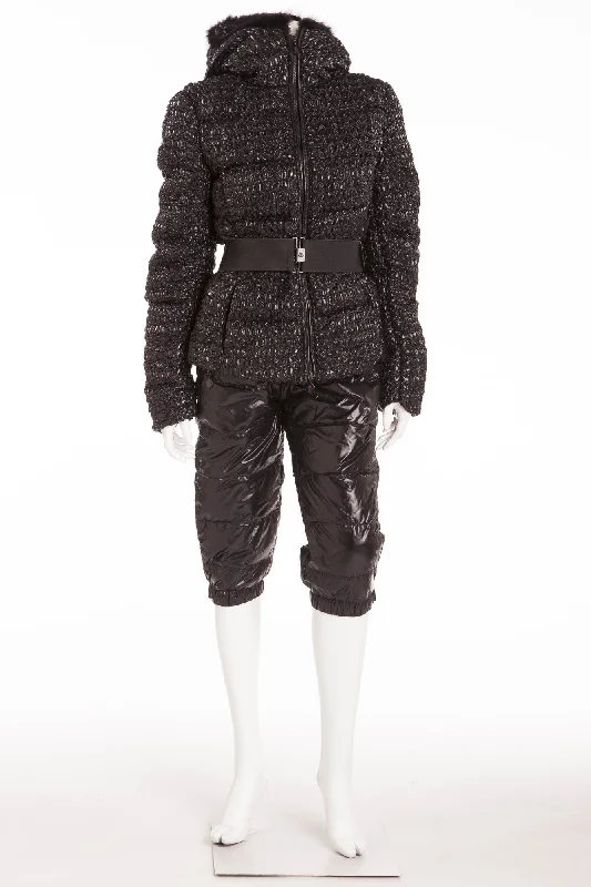 Moncler  - 3PC Black Puffy Jacket, Pants & Belt - 3 IT 42 Hot Deals