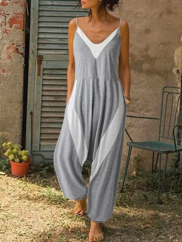 Women's Casual Adjustable Shoulder Strap Loose Jumpsuit With Pocket Wardrobe Essentials