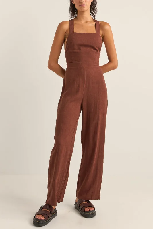 Rhythm Cabana Jumpsuit - CHOCOLATE Spring Fling Sale