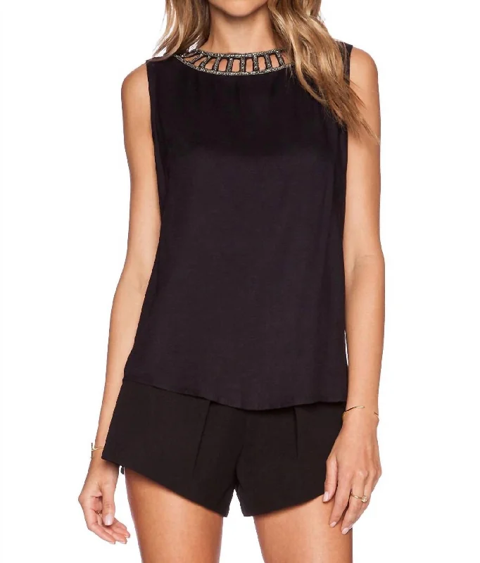 Luna Beaded Top In Black Inspired By You, Designed For You