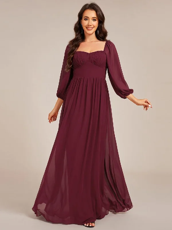 Sweetheart Neckline 3/4 Sleeve Chiffon Bridesmaid Dress Mega Sale