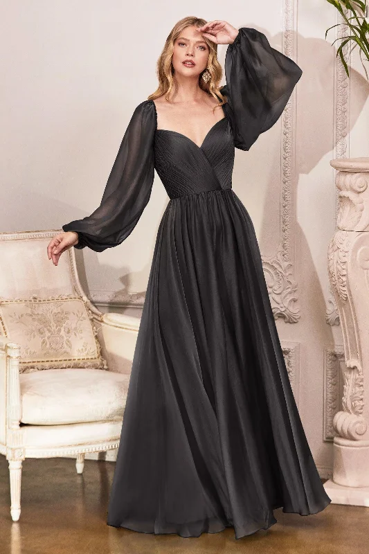 Cinderella Divine CD243 Off Shoulder Long Sleeve Formal Prom Dress Comfortable Chic