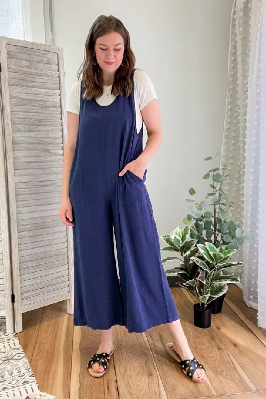 Wide Leg Linen Jumpsuit Odd Size Clearance Sale