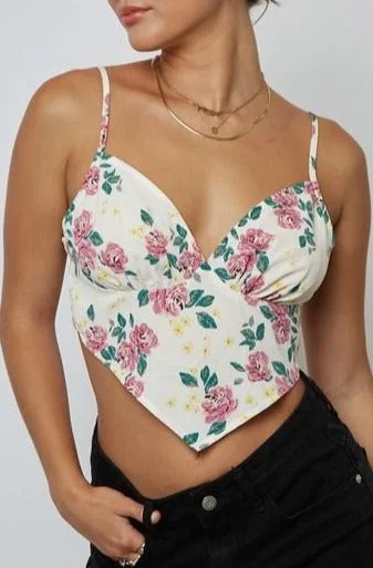 Floral Bandana Top Romantic Detailing