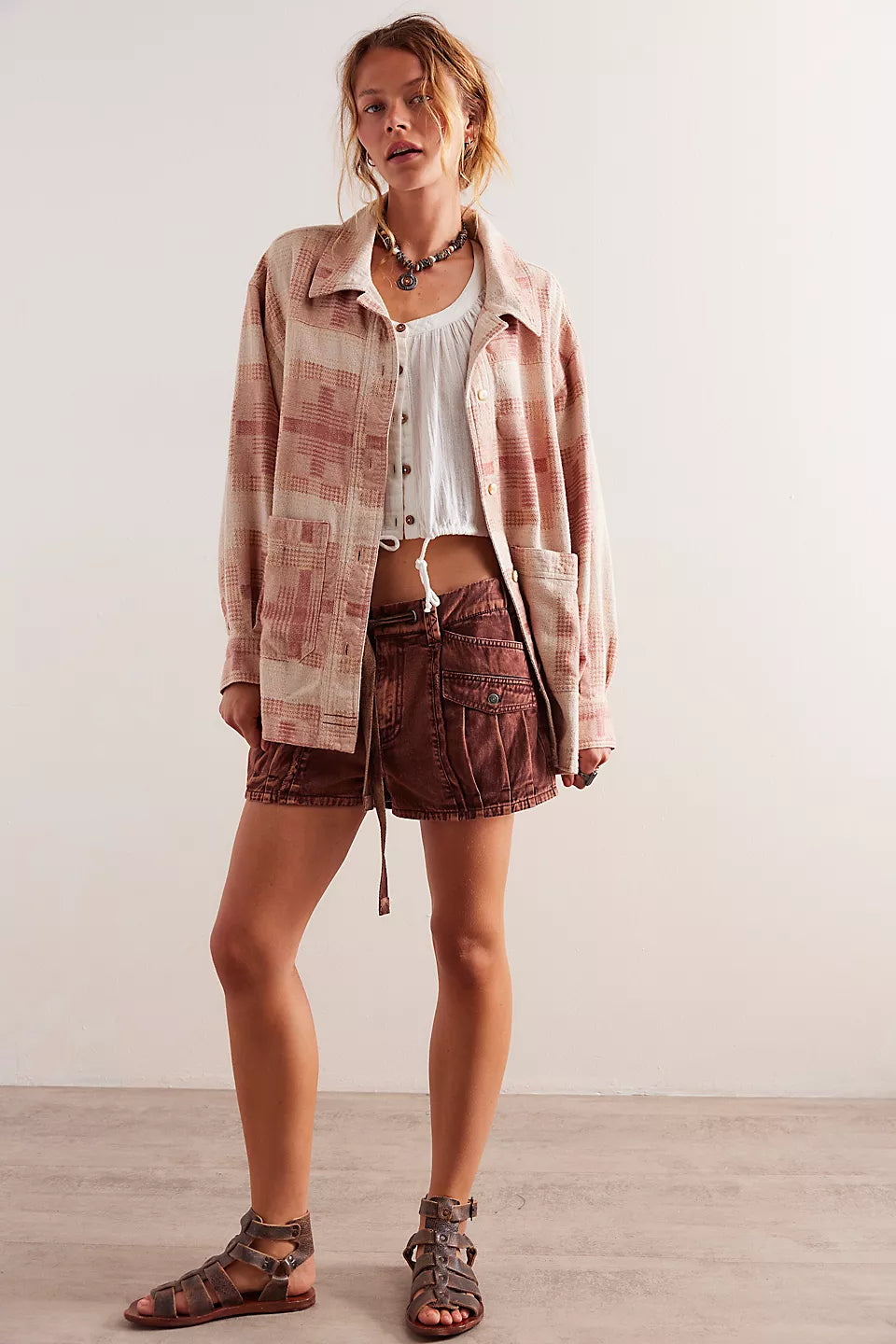 Free People We The Free Keep It Cozy Shirt - BERRY COMBO Trend Alert