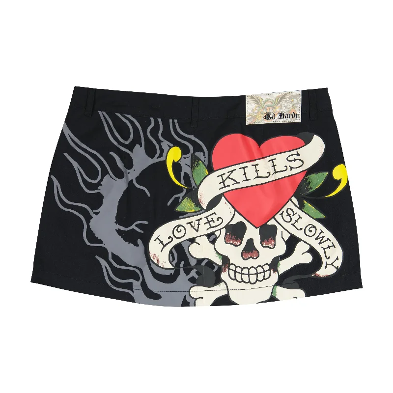 LKS Skull Poplin Mini Skirt Chic Trend Collection