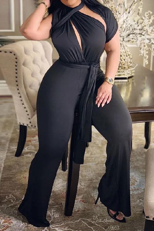 Solid Color Party Strappy Jumpsuit Fashion Sale