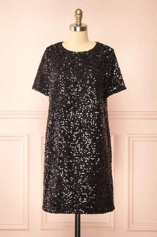 Kyomi Black | Short Sequin Dress Trendy New Clothes