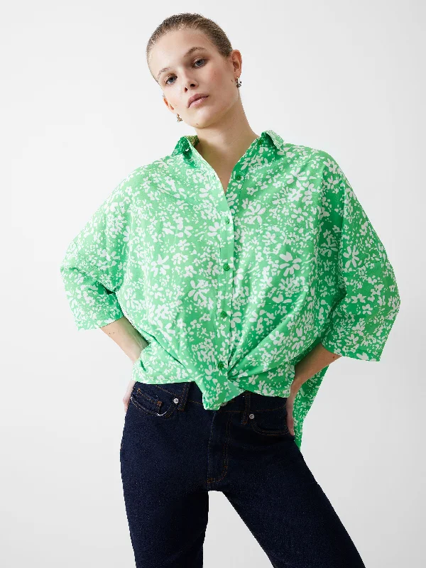 Florale Twist Crepe Light Shirt Top Deals