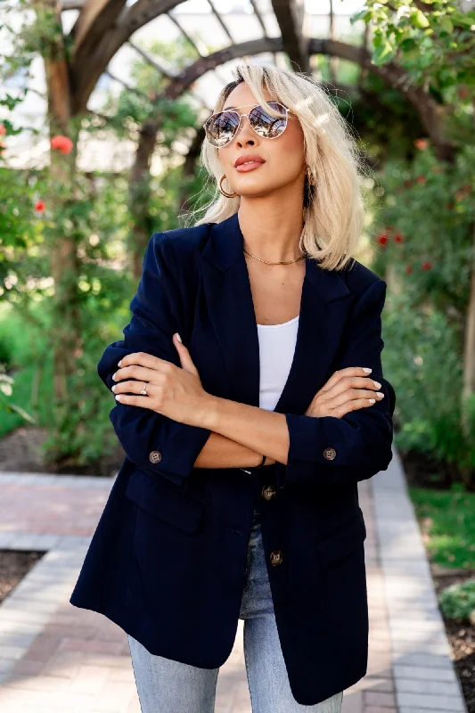 Jessie Blazer in Navy Chic Outfits