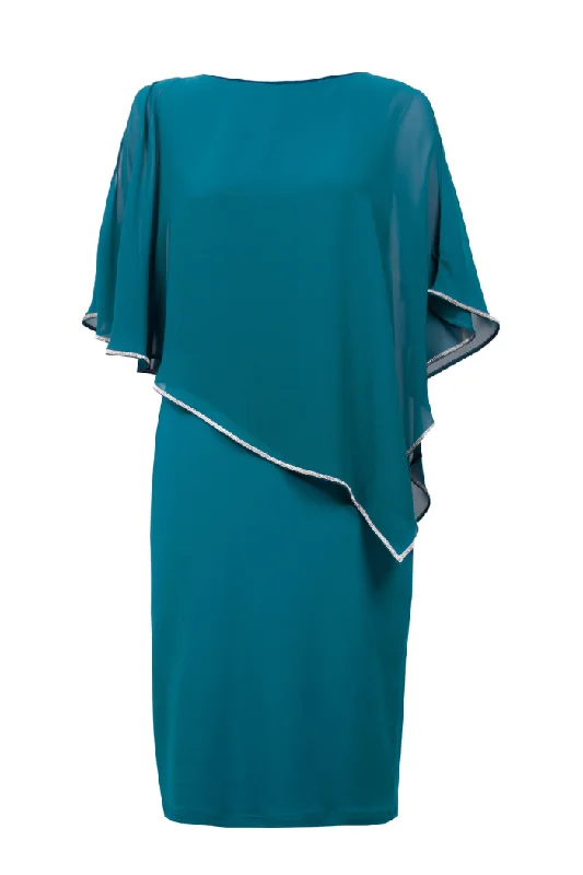 Diamanté Trim Chiffon Overlay Dress Stay Ahead In Style