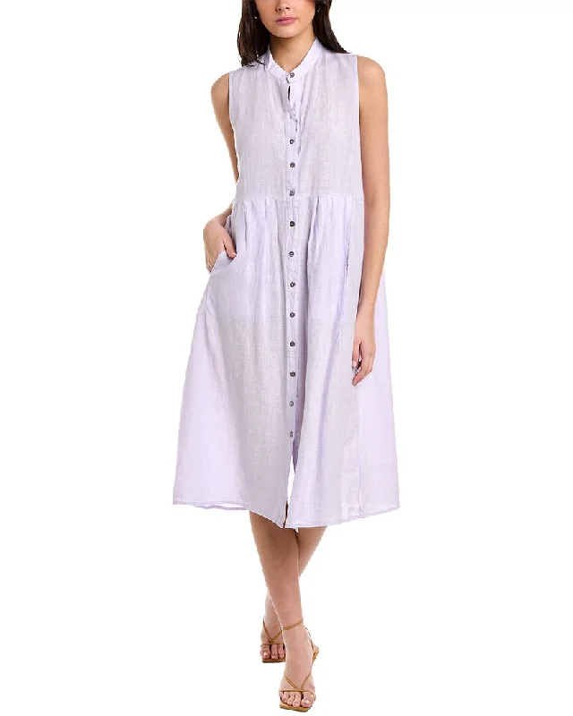 EILEEN FISHER Mandarin Collar Linen Shirtdress Trend Setting Wardrobe