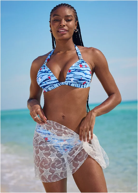 Wrap Mesh Cover-Up Skirt - Shining Sea Hurry Before It's Gone