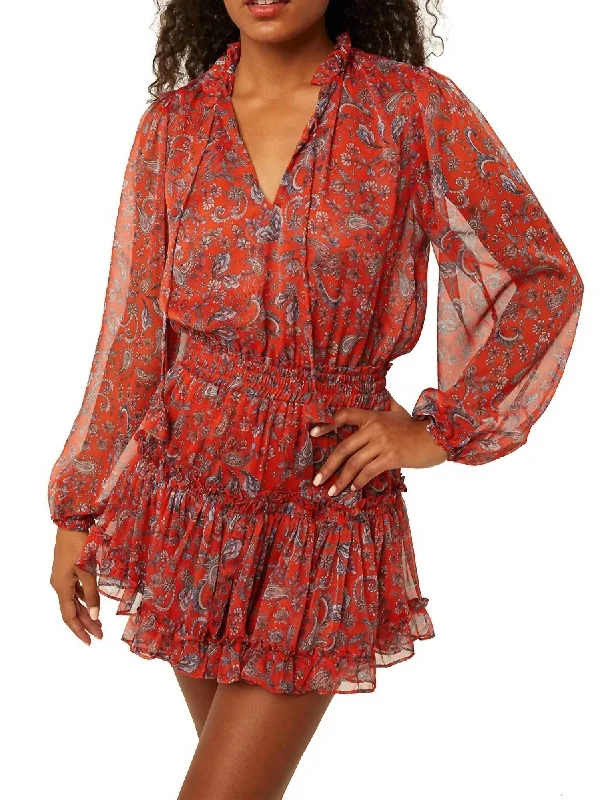 Lorena Dress in Aranciatta Paisley Trendy Fashion For Women