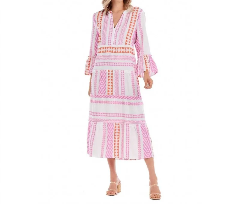 Mari Midi Dress in Pink Big Savings On Rustic Countryside Styles